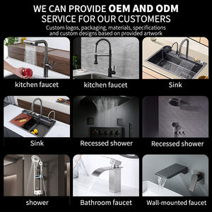 Ensemble de robinetterie de douche thermostatique intelligente Yake avec LED, design moderne, jet de pluie et massage, <span class=keywords><strong>grand</strong></span> rangement, cartouche entièrement céramique pour appartements - Product Image 5