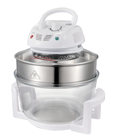 Four à halogène et friteuse à air 12L grande capacité, bol en verre, cuisson turbo, sans huile, multifonction, cuisson saine