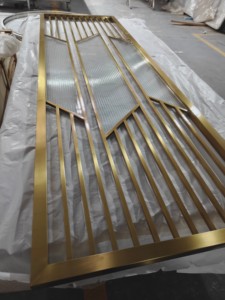 Homedeco Art Deco Indoor/Outdoor Kamer Divider Privacy Scherm Opvouwbare Houten Glazen Scherm Voor Thuis En Op Kantoor - Product Image 4