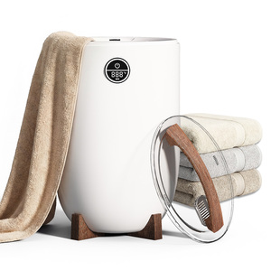 Seau chauffe-serviettes électrique 20L avec minuterie réglable, écran tactile, couvercle transparent effet graffiti et appairage magnétique à distance pour hôtels et spas - Product Image 3