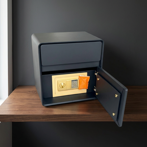 Modern Metal Nightstand with LED Lighting and Wireless Charging Pad USB Bluetooth speaker, <b>safe</b> for Bedroom Furniture - Product Image 2