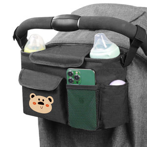 Organizador de cochecito universal con estampado de dibujos animados con portavasos aislado bolsas de pañales para mamá bolsa organizadora de cochecito de bebé - Product Image 4