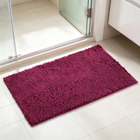 Tapis de bain luxueux en chenille à poils longs, absorbe instantanément l'eau, avec dos antidérapant pour une utilisation sûre dans la salle de bain, lavable en machine