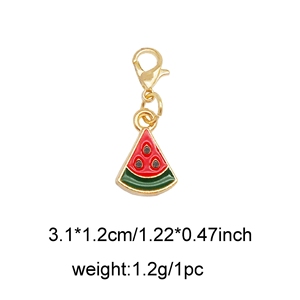 Breloques 3D en émail en forme de fruits (ananas, cerise, avocat, fraise) avec fermoir mousqueton pour porte-clés et bijoux DIY - Product Image 3