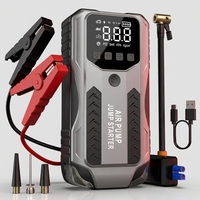 Démarreur de voiture 4000A 24000mAh 12V avec gonfleur de pneus 150PSI, booster de batterie au lithium, charge rapide pour camion et SUV