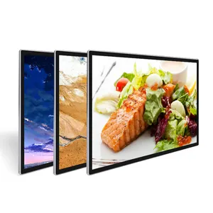 Kapalı 43 inç LCD duvara monte dijital tabela ve reklam için monitör dokunmatik ekran reklam makinesi görüntüler