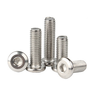 304 Stainless Steel M4 M5 M6 <b>Flat</b> Head Chamfered Hex Socket Furniture Connector Bolts <b>Screw</b> for Furniture Baby Bed Parts - Product Image 2