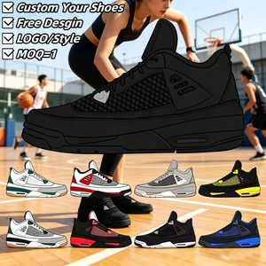 รองเท้าบาสเก็ตบอลแบบผูกเชือก รุ่น Walking Style สีขาว Thunder Cement สีเทาเย็น หนังแท้ Black Cats Retro Toro Bravo Sneaker - Product Image 1