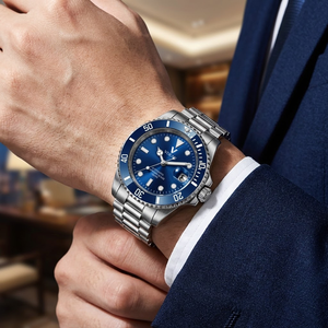 Manecillas luminosas impermeables de lujo de alta gama 5bar con fecha Creer Je Eigen Horloge reloj de buceo automático relojes mecánicos personalizados - Product Image 2