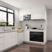 Meuble de cuisine modulaire complet en MDF stratifié, design personnalisé, avec panier tiroir, kit de menuiserie de cuisine en kit
