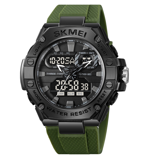 SKMEI 2221 Men Luxury Charm Digital Sport Chronograph Watch with Alarm 5BAR Waterproof Plastic Band