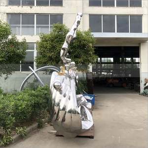 Grande sculpture abstraite de visage en acier inoxydable M114, style Art déco, imperméable, pour décoration urbaine extérieure - Product Image 2