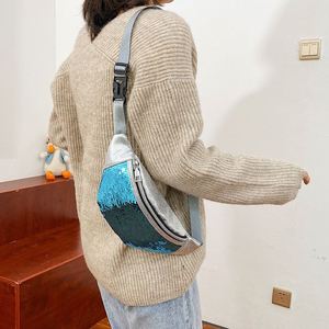Bolso de Cintura de Lentejuelas a la Moda, Bolso Cruzado de Piel Sintética con Brillo para Mujer - Product Image 3