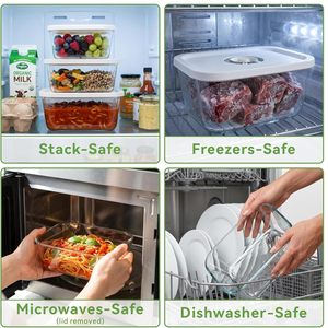 Multi-size <b>Vacuum</b> <b>Seal</b> Food Storage <b>Container</b> Set, One-way Valve <b>Vacuum</b> Crisper with Electric Pump for Home Kitchen Organization - Product Image 6