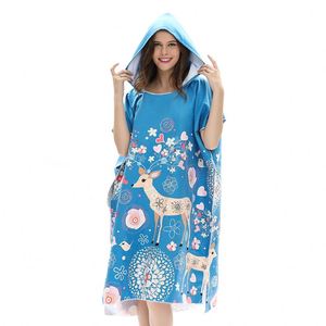 Serviette poncho en microfibre à séchage rapide, anti-sable, avec logo personnalisé OEM, vente en gros - Product Image 2