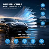 Film de protection de peinture (PPF) transparent en TPU auto-cicatrisant, hydrophobe, économique, anti-rayures, anti-UV, 7,5 mil, OEM, direct usine