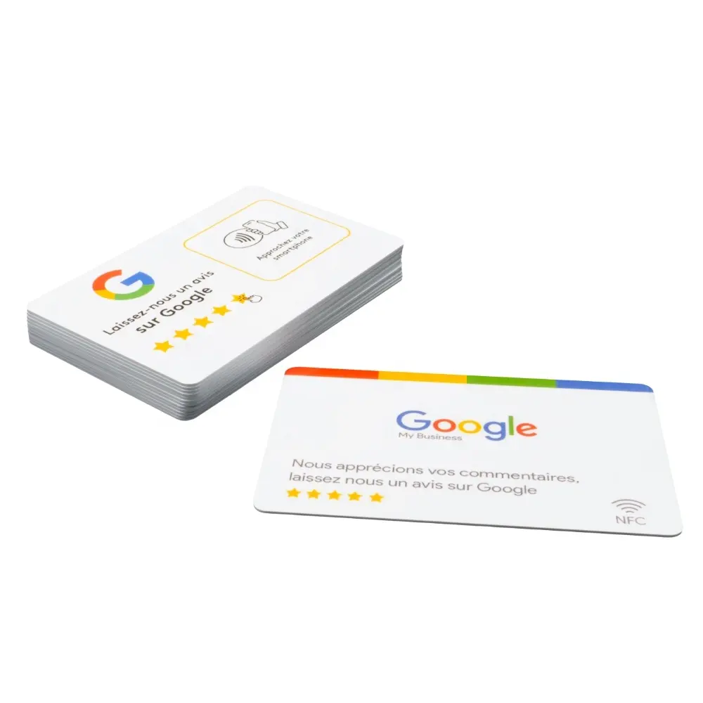 บัตรแตะ RFID NFC สำหรับความคิดเห็นของ Google รหัส QR ที่กำหนดเองและโลโก้ธุรกิจ