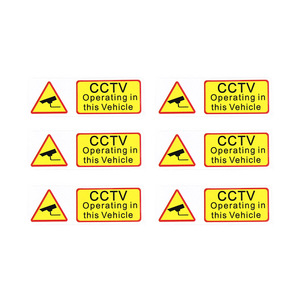 CCTV Warning <b>Sticker</b> 90x30mm Adhesive <b>Yellow</b> Black Text For Vehicle Window Car <b>Stickers</b> - Product Image 5