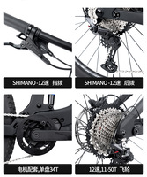 Bicicleta Eléctrica de Montaña Serie Cyctrac, Cuadro de Fibra de Carbono, Batería de Litio de 36V 720Wh, Motor Central de 250W 85Nm, 12 Velocidades, Impermeable