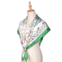 Écharpe carrée en soie naturelle 100% pure personnalisable, imprimée, pour femme, motif floral, marque YCH, style Dobby, option de logo personnalisé