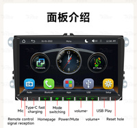 Reproductor Multimedia para Auto BQCC 2DIN de 9 Pulgadas con Carplay Inalámbrico, Android Auto, AUX, USB, Llamadas BT, Música BT, Radio FM AM RDS, Cámara para Auto, Reproductor Multimedia Universal para Auto, Radio para Auto Android
