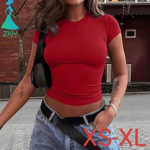T-shirt da <span class=keywords><strong>Donna</strong></span> Personalizzate con Logo, Magliette Estive Morbide, Crop Top Aderenti e Sottili per <span class=keywords><strong>Donna</strong></span> - Product Image 1