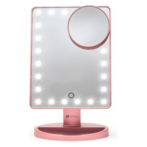 Specchio trucco da appoggio con luce e ingranditore ( 10x ) (16,8x27cm) Oro rosa MMSP-RG - Product Image 2