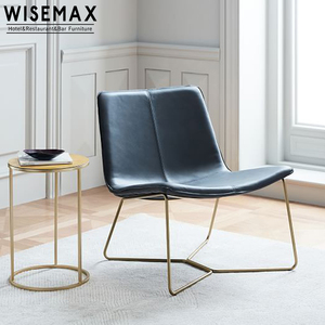 <span class=keywords><strong>Fauteuil</strong></span> de salon en <span class=keywords><strong>cuir</strong></span> gris moderne, détente pour <span class=keywords><strong>Club</strong></span> ou balcon, à cadre métallique, nouveau modèle - Product Image 2