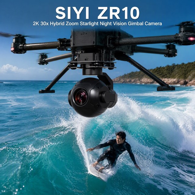 SIYI ZR10 2K 4MP 30X Hybrid Zoom Gimbal Camera HDR Starlight Night Vision 3-Axis Stabilizer Lightweight UAV Drones Accessories