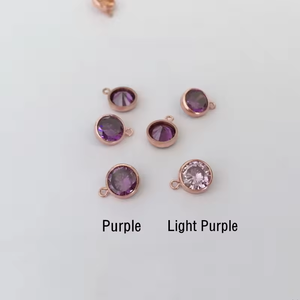 A2718 Pierre de naissance en cristal chaud 4mm 6mm Pendentif à breloque rempli <span class=keywords><strong>d</strong></span>'<span class=keywords><strong>or</strong></span> rose 14k pour la fabrication permanente de bijoux - Product Image 4