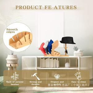 Cross-border wooden desktop <b>baseball</b> <b>cap</b> <b>storage</b> rack, British style hat display rack, solid wood duckbill <b>cap</b> holder. - Product Image 3