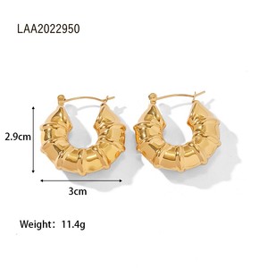 Großhandel Vergoldete Creolen Gold Ohrringe Set Dicke Gedrehte Feine Schmuck Ohrringe Edelstahl Damen Creolen - Product Image 3