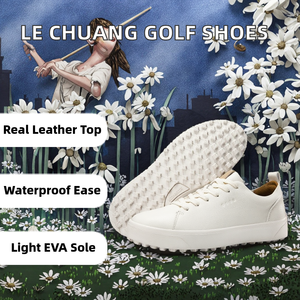 Chaussures de golf pour hommes Le Chuang THESTRON, style business décontracté, dessus en cuir véritable, doublure en PU, semelle intermédiaire en EVA, confortables, imperméables - Product Image 2