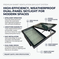 Ventana de Techo Inteligente con Sensor, Impermeable, Eléctrica, Personalizable, para Terraza o Solárium en Villas