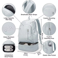 Sac à dos de sport en maille personnalisé unisexe léger en polyester avec compartiment à chaussures, compartiment pour ordinateur et cordon de serrage imperméable