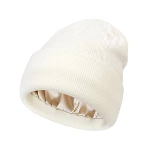 Unisex berretto lavorato a maglia personalizzato di alta qualità con fodera calda per ordine alla rinfusa con Logo ricamato Plaid a punti di Branding invernale 100% da spiaggia in acrilico - Product Image 1