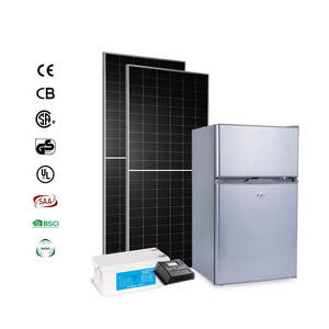 Mini réfrigérateur portable à double <span class=keywords><strong>porte</strong></span> alimenté par énergie solaire, 12V/24V, 108L, en acier inoxydable, best-seller - Product Image 1