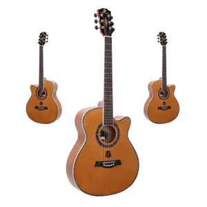 Venta caliente Guitarra para principiantes 40 pulgadas guitarra acústica acabado brillante 6 cuerdas guitarra de alta calidad a bajo precio al por mayor