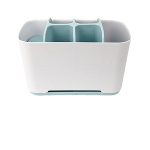 Étagère de comptoir de style japonais pour ranger les fournitures dentaires, les cosmétiques et les articles de salle de bain. Les caractéristiques incluent la drainage et - Product Image 5