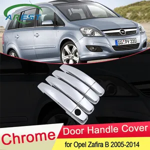 Para Opel Zafira B familia Vauxhall 2005 ~ 2014 cromo cubierta de la manija de la puerta de estilo de coche accesorios 2006, 2007, 2008, 2009, 2010, 2011