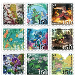 Collection de tampons aquarelle Pokémon DM – Impressions artistiques Pikachu, Charizard, Eevee – <span class=keywords><strong>Jeu</strong></span> de cartes en papier écologique avec boîte cadeau pour les fans - Product Image 1