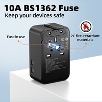 Süper İnce Evrensel Priz Dünya Çapında Adaptör USB Seyahat Şarj Cihazı 25W Hızlı Şarj Çoklu Portlu Seyahat Adaptörü