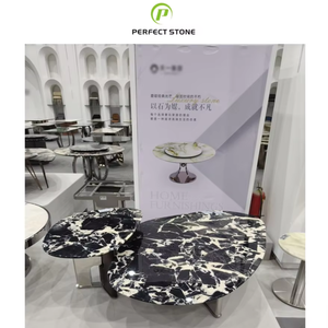 Mesa de piedra de lujo negra personalizada, muebles de piedra de primera calidad para <span class=keywords><strong>Hotel</strong></span> y hogar, mesas de comedor elegantes, fabricante superior - Product Image 1