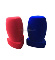 Haute qualité Microphone pare-brise floqué Triangle micro mousse couverture éponge mousse pare-brise couverture avec piédestal