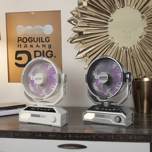 Ventilateur de table compact mini USB Type-C à oscillation, moteur sans balais, 3 vitesses, rechargeable 3000 mAh, faible bruit, commande mécanique, urgence - Product Image 6