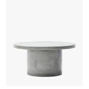 <span class=keywords><strong>Tavolino</strong></span> rotondo in travertino in stile moderno con basamento laterale in cemento tavolo centrale - Product Image 2