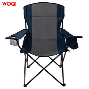 Chaise pliante de camping Woqi, bleu marine, structure en aluminium, tissu Oxford, avec porte-gobelet - Product Image 3