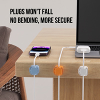 Clips magnétiques pour câbles, organisateur de câbles, support de câbles adhésif puissant pour bureau, gestion des câbles USB de téléphone