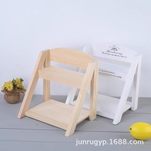 Wooden Display Rack Natural Color 23.7x18.2x27.4cm Multifunction <b>Desk</b> Organizer Storage <b>Shelf</b> For Plants Cosmetics - Product Image 1