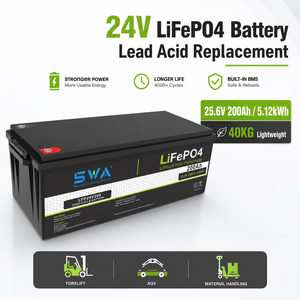 Baterai LiFePO4 25.6V 200Ah 5.12kWh Pengganti Aki Timbal Asam untuk Kendaraan Listrik Forklift BMS 6000 Siklus - Product Image 1